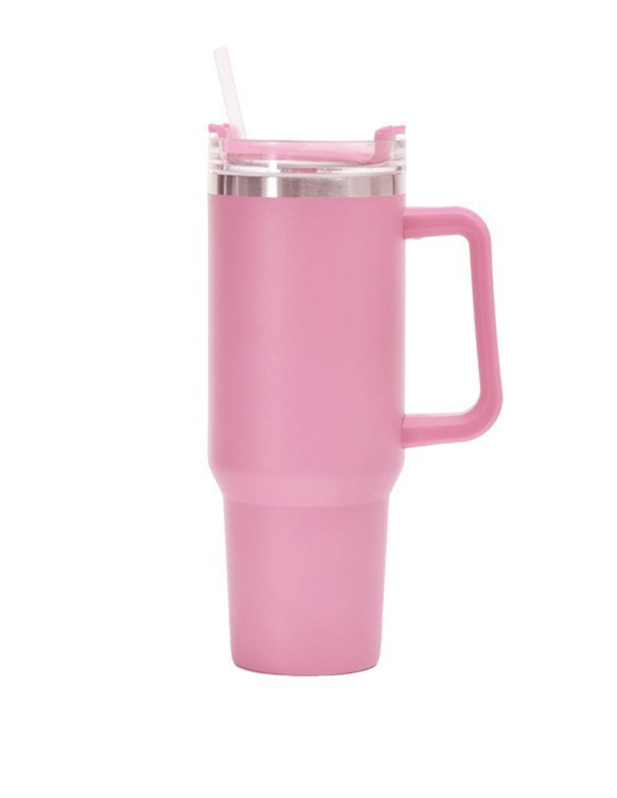 Custom Vacuum Insulated 40oz Quencher Travel Mug Flowstate Stainless Steel Tumbler With Straw And Handle -  wrapmyphone.com