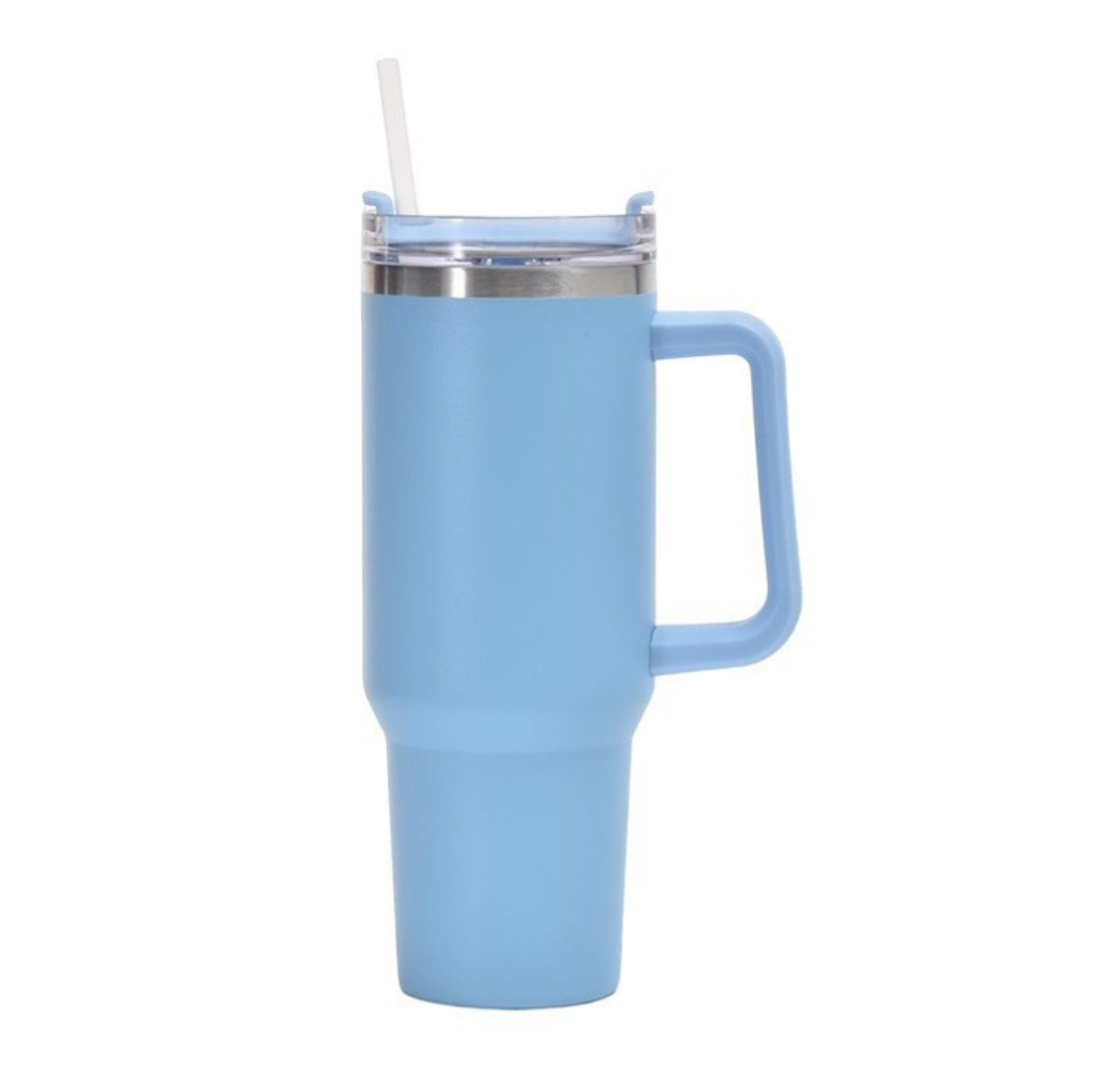 Custom Vacuum Insulated 40oz Quencher Travel Mug Flowstate Stainless Steel Tumbler With Straw And Handle -  wrapmyphone.com