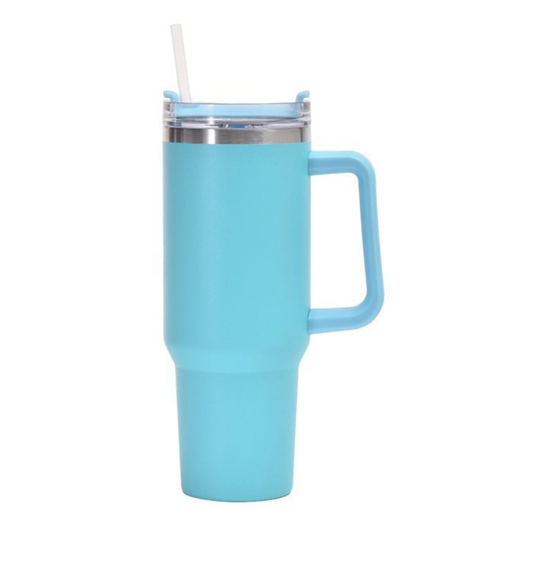 Custom Vacuum Insulated 40oz Quencher Travel Mug Flowstate Stainless Steel Tumbler With Straw And Handle -  wrapmyphone.com