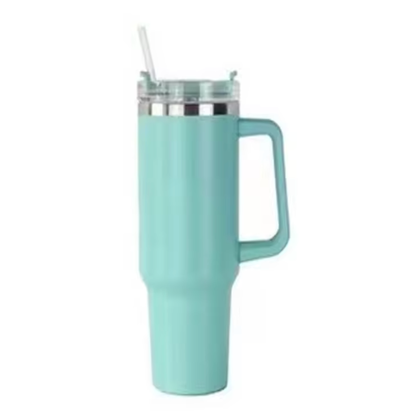 Custom Vacuum Insulated 40oz Quencher Travel Mug Flowstate Stainless Steel Tumbler With Straw And Handle -  wrapmyphone.com