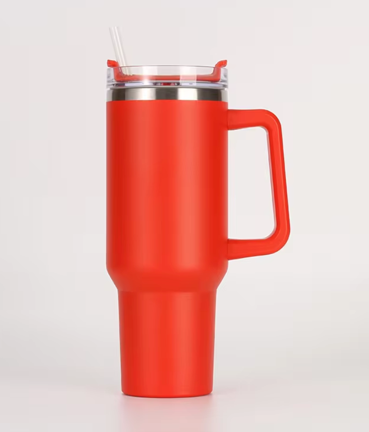 Custom Vacuum Insulated 40oz Quencher Travel Mug Flowstate Stainless Steel Tumbler With Straw And Handle -  wrapmyphone.com