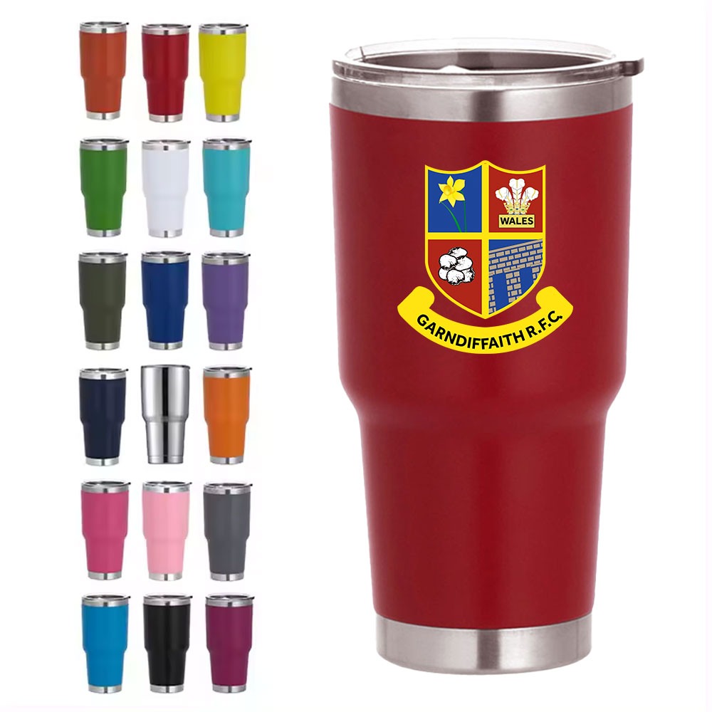 Customised 30oz Stainless Vacuum Sealed Steel Coffee Cup With Your Team Logo -  wrapmyphone.com